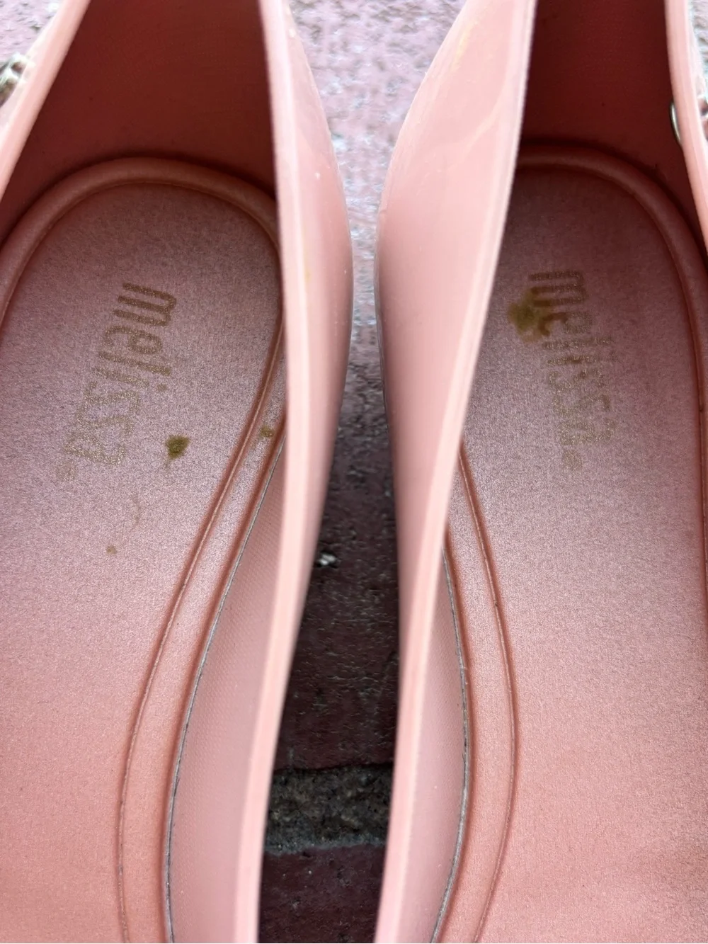 Melissa Pink Jelly Flats with Iridescent Ribbon Bow